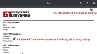 Photo of G1 Universe Transformers Collection Checklist
