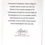 Hallmark G1 Transformers Megatron Ornament Box Back Hallmark G1 Transformers Megatron Ornament Box Back